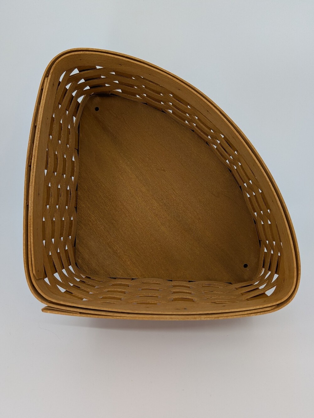 Longaberger Corner Basket with Sage Green Liner & Protector 12470 - Picture 7 of 8
